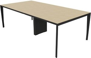 Quadrifoglio Konferenztisch X5 eiche rechteckig, 4-Fuß-Gestell grau, 240,0 x 120,0 x 75,0 cm