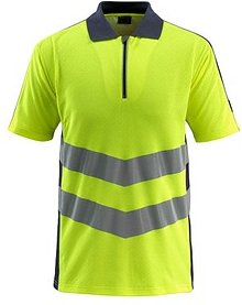 Thumbnail - MASCOT® unisex Warnschutz Shirt Murton gelb, schwarzblau Größe M