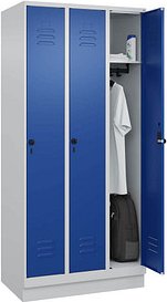 CP Spind Classic PLUS enzianblau, lichtgrau 080020-30 S10003, 3 Schließfächer 90,0 x 50,0 x 195,0 cm