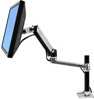 ergotron Monitor-Halterung LX mit hoher Säule 45-295-026 silber für 1 Monitor, Tischklemme, Tischbohrung