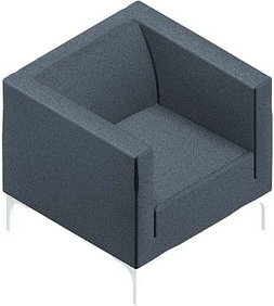 Quadrifoglio Besuchersessel Arte grau weiß Stoff, 1 St.