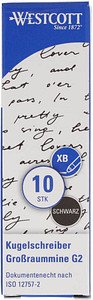 WESTCOTT Kugelschreiberminen XB schwarz, 10 St.