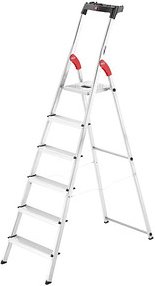 Thumbnail - Hailo Stehleiter einseitig L60 StandardLine silber 6 Stufen, H: 208,0 cm