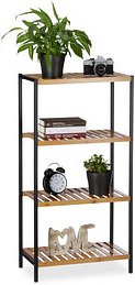 relaxdays Beistellregal braun, schwarz 50,5 x 27,0 x 97,0 cm, 1 St.