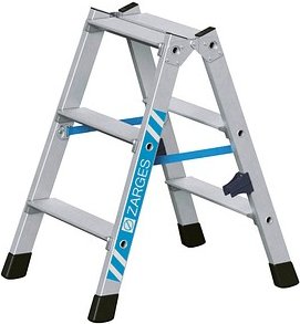 Thumbnail - ZARGES Stehleiter beidseitig Nova B silber 2x 3 Stufen, H: 68,0 cm