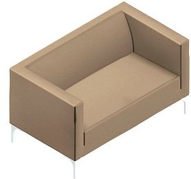 Quadrifoglio 2-Sitzer Sofa Arte creme weiß Stoff 128,0 x 74,0 x 71,0 cm, 1 St.