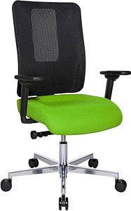 Topstar Bürostuhl Sitness Open X (N) Deluxe Alu mit Schiebesitz, OX39WTW2 T350 Stoff grün, Gestell alu