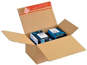 ColomPac® Versandkartons Blitzbodenkartons 23,5 x 17,0 x 13,5 cm, 10 St.