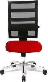 Topstar Bürostuhl X-Pander, 9590T310 Stoff rot, Gestell alu