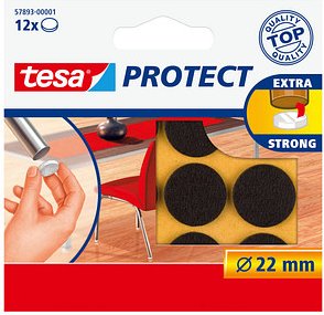 tesa Protect® Filzgleiter Kunststoff Ø 2,2 cm, 12 St.
