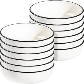 12 ID Fine Schalen Modest Black Stolt weiß 14,0 cm