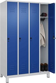 CP Spind Classic Plus enzianblau, lichtgrau 080010-40 S10003, 4 Schließfächer 120,0 x 50,0 x 195,0 cm