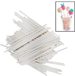 LURCH Stiele für Cake-Pops Flexiform, Papier weiß, 100 St.