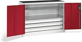 CP Metallschrank 8831-5035 S10148 lichtgrau, rubinrot 120,0 x 50,0 x 100,0 cm, aufgebaut, 1 St.