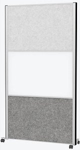 MAUL Akustik-Trennwand MAULconnecto 9655395, dunkelgrau, hellgrau, weiß 100,0 x 182,0 cm mit Rollen, 1 St.