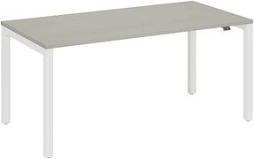 fm Catro Schreibtisch lichtgrau, verkehrsweiß rechteckig, 4-Fuß-Gestell weiß 180,0 x 80,0 cm