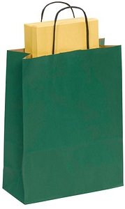 VP Papier-Tragetaschen Toptwist grün 24,0 x 31,0 cm, 50 St.
