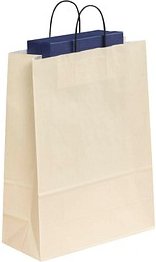 VP Papier-Tragetaschen Toptwist ivory 32,0 x 42,0 cm, 50 St.