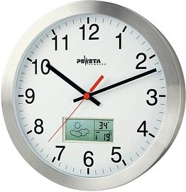 Thumbnail - PEWETA Funkwanduhr weiß silber Aluminium, matt, Ø 30,0 cm