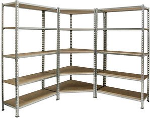 Simonrack Schwerlastregal MADERCLICK CORNER 5 8425437135415 silber 180,0 x 40,0 x 180,0 cm