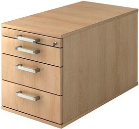 HAMMERBACHER Solid TC30 Rollcontainer eiche 4 Auszüge 42,8 x 80,0 x 51,2 cm