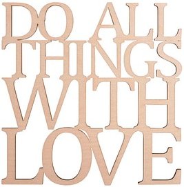 Thumbnail - Rayher Holzschriftzug natur DO ALL THINGS WITH LOVE, 1 St.