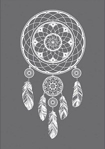 Rayher Siebdruckschablone Traumfänger grau