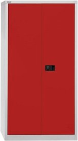 BISLEY Metallschrank Universal E722A03G506 lichtgrau, kardinalrot 3 Fachböden 91,4 x 40,0 x 180,6 cm, aufgebaut, 1 St.
