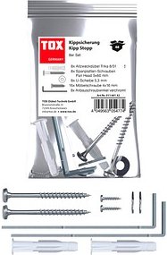 TOX Kipp Stopp 01160132 Möbel-Kippsicherung-Set, 48-teilig