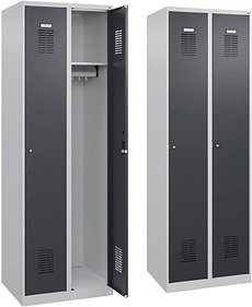 CP Spinde Classic Plus anthrazitgrau, lichtgrau 088055-20 S10004, 2 Schließfächer 60,0 x 50,0 x 185,0 cm