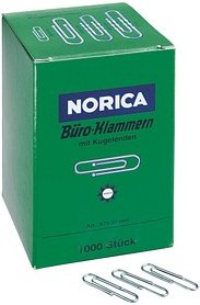 NORICA Büroklammern silber verzinkt, 1.000 St.