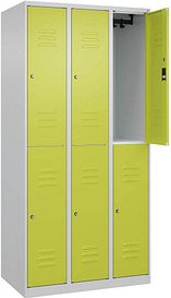 CP Spind Classic Plus clowngrün, lichtgrau 080300-30 S10047, 6 Schließfächer 90,0 x 50,0 x 185,0 cm