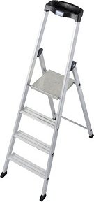 Thumbnail - KRAUSE Stehleiter einseitig MONTO Solido silber 4 Stufen, H: 160,0 cm
