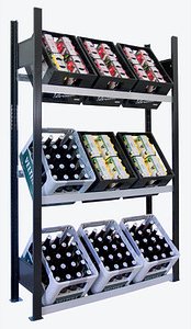 SCHULTE Getränkekistenregal 37006-S schwarz, silber 100,0 x 30,0 x 180,0 cm