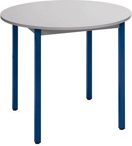SODEMATUB Mehrzwecktisch lichtgrau, blau rund, Vierkantrohr blau, 80,0 x 80,0 x 74,0 cm
