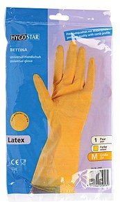 Thumbnail - HYGOSTAR unisex Gummihandschuhe Bettina gelb Größe 7, 1 Paar