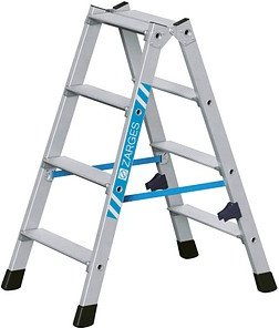 ZARGES Stehleiter beidseitig Nova B silber 2x 4 Stufen, H: 91,0 cm