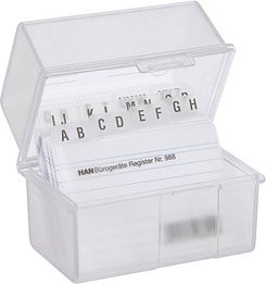 Thumbnail - HAN A8 Karteikasten DIN A8 für 200 Karteikarten transparent mit Deckel