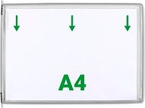 Thumbnail - tarifold Sichttafeln mit 5 Aufsteckreitern DIN A4 quer grau, Öffnung oben, 20 St.