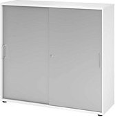 Thumbnail - HAMMERBACHER Schiebetürenschrank Haziender, V1753S/W/S/BS silber, weiß 2 Fachböden 120,0 x 40,0 x 110,0 cm