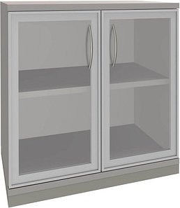 fm Aktenschrank Sidney, 4260267329009 lichtgrau, Acrylglas klar 1 Fachboden 80,0 x 44,2 x 78,1 cm