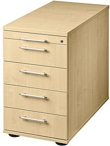 HAMMERBACHER Solid Standcontainer ahorn 5 Auszüge 42,8 x 80,0 x 72,0 - 76,0 cm