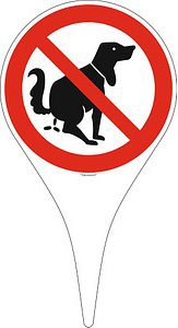 SafetyMarking® Verbotsschild "Hier kein Hundeklo" runde Form mit Spieß 18,0 x 33,5 cm, 1 St.