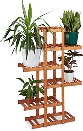 relaxdays Blumenregal Holz hellbraun rechteckig 81,0 x 125,0 cm, 1 St.