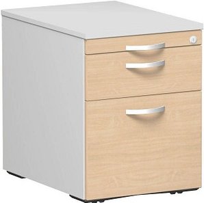 geramöbel Flex Rollcontainer lichtgrau, ahorn 3 Auszüge 43,0 x 60,0 x 56,5 cm