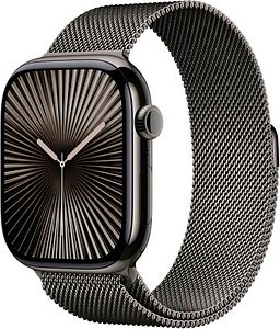 Apple Watch Series 10 46 mm Titan (GPS+Cellular) Milanaise Armband S/M schiefer