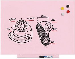 rocada Whiteboard Skinwhiteboard 55,0 x 75,0 cm rosa Stahl