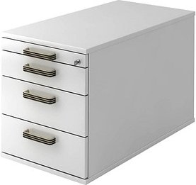 HAMMERBACHER Haziender Rollcontainer weiß 4 Auszüge 42,8 x 80,0 x 51,2 cm