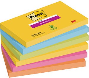 Post-it® Super Sticky Notes Carnival Haftnotizen extrastark 6556SR farbsortiert, 6 Blöcke