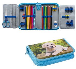 EBERHARD FABER Federmäppchen befüllt Hund Motiv 42-teilig, 19,6 x 13,2 cm